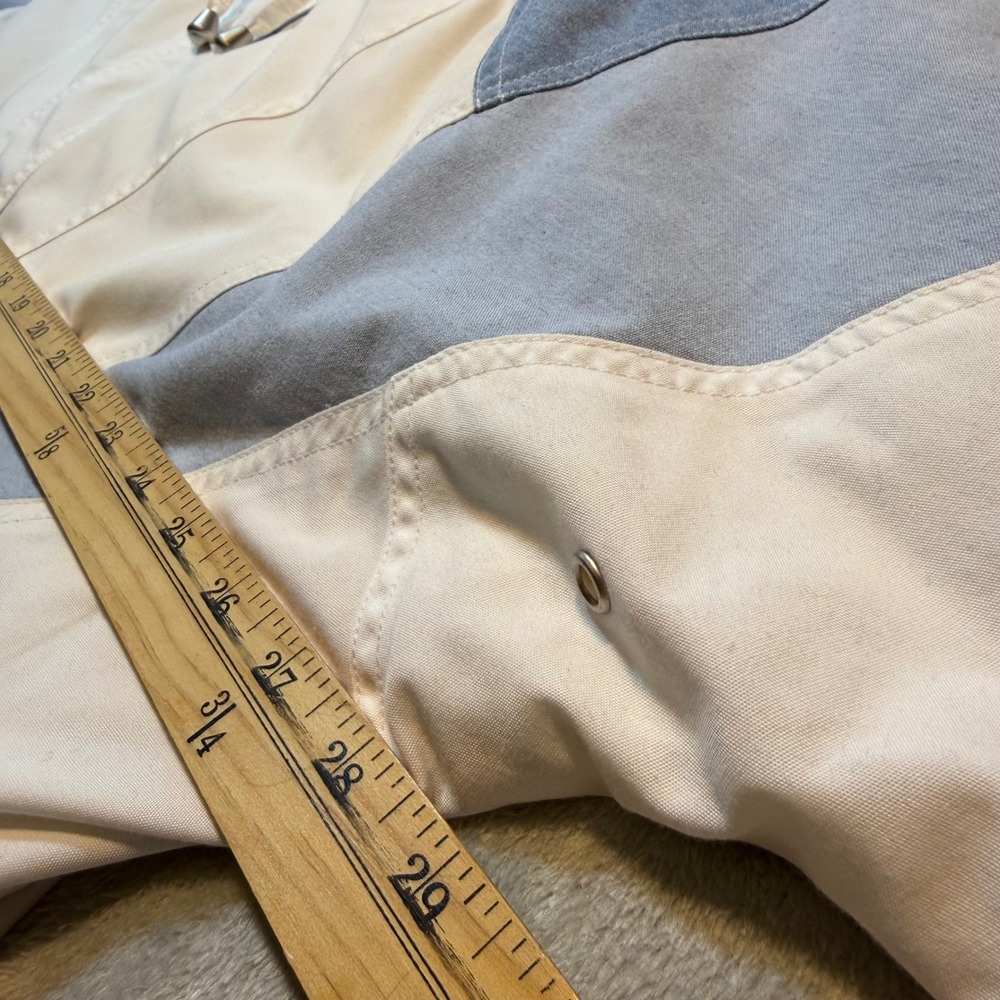 Vintage Colorblock‎ Windbreaker Jacket White Blue Retro 90s Sporty Plus Size 22 - Picture 4 of 10